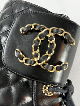 Load image into Gallery viewer, Chanel Black Quilted Leather Bravo Combat Boots