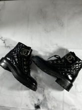 Load image into Gallery viewer, Chanel Black Quilted Leather Bravo Combat Boots