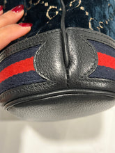 Load image into Gallery viewer, Gucci Teal GG Velvet Drawstring Hobo Crossbody Bag