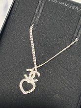 Load image into Gallery viewer, Chanel 23N Silvertone White Crystal Pendant Necklace