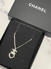 Load image into Gallery viewer, Chanel 23N Silvertone White Crystal Pendant Necklace