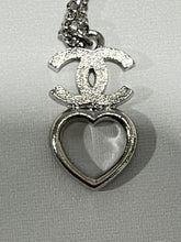 Load image into Gallery viewer, Chanel 23N Silvertone White Crystal Pendant Necklace