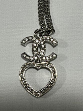 Load image into Gallery viewer, Chanel 23N Silvertone White Crystal Pendant Necklace