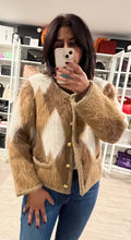 Load image into Gallery viewer, Celine Mohair Colorblock Cardigan Sweater Size L