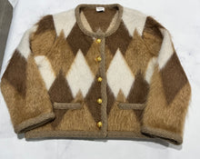Load image into Gallery viewer, Celine Mohair Colorblock Cardigan Sweater Size L