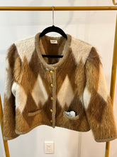Load image into Gallery viewer, Celine Mohair Colorblock Cardigan Sweater Size L