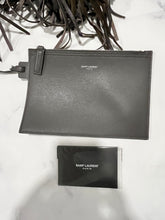 Load image into Gallery viewer, Saint Laurent YSL Charcoal Fringe Tote Bag