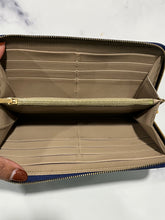 Load image into Gallery viewer, Celine Blue Pebbled Leather Zip Around Wallet