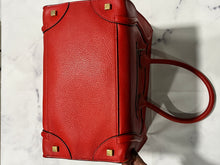 Load image into Gallery viewer, Celine Red Mini Luggage Leather Top Handle Handbag