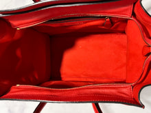 Load image into Gallery viewer, Celine Red Mini Luggage Leather Top Handle Handbag