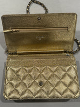 Load image into Gallery viewer, Chanel Gold Metallic Leather WOC Boy Wallet On Chain Handbag