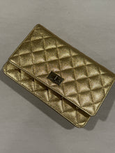Load image into Gallery viewer, Chanel Gold Metallic Leather WOC Boy Wallet On Chain Handbag