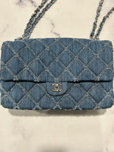 Load image into Gallery viewer, Chanel 20P Frayed Denim Flap Crossbody Shoulder Bag