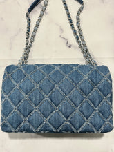Load image into Gallery viewer, Chanel 20P Frayed Denim Flap Crossbody Shoulder Bag