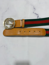 Load image into Gallery viewer, Gucci Web Fabric Leather Lined Belt
