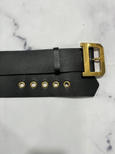 Load image into Gallery viewer, Dior Black Leather D Buckle Belt