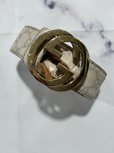 Load image into Gallery viewer, Gucci White/Lt Gray GG Leather Belt