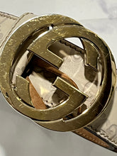 Load image into Gallery viewer, Gucci White/Lt Gray GG Leather Belt
