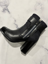 Load image into Gallery viewer, Chanel Black Navy Tweed Zip Boots