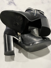 Load image into Gallery viewer, Chanel Black Navy Tweed Zip Boots