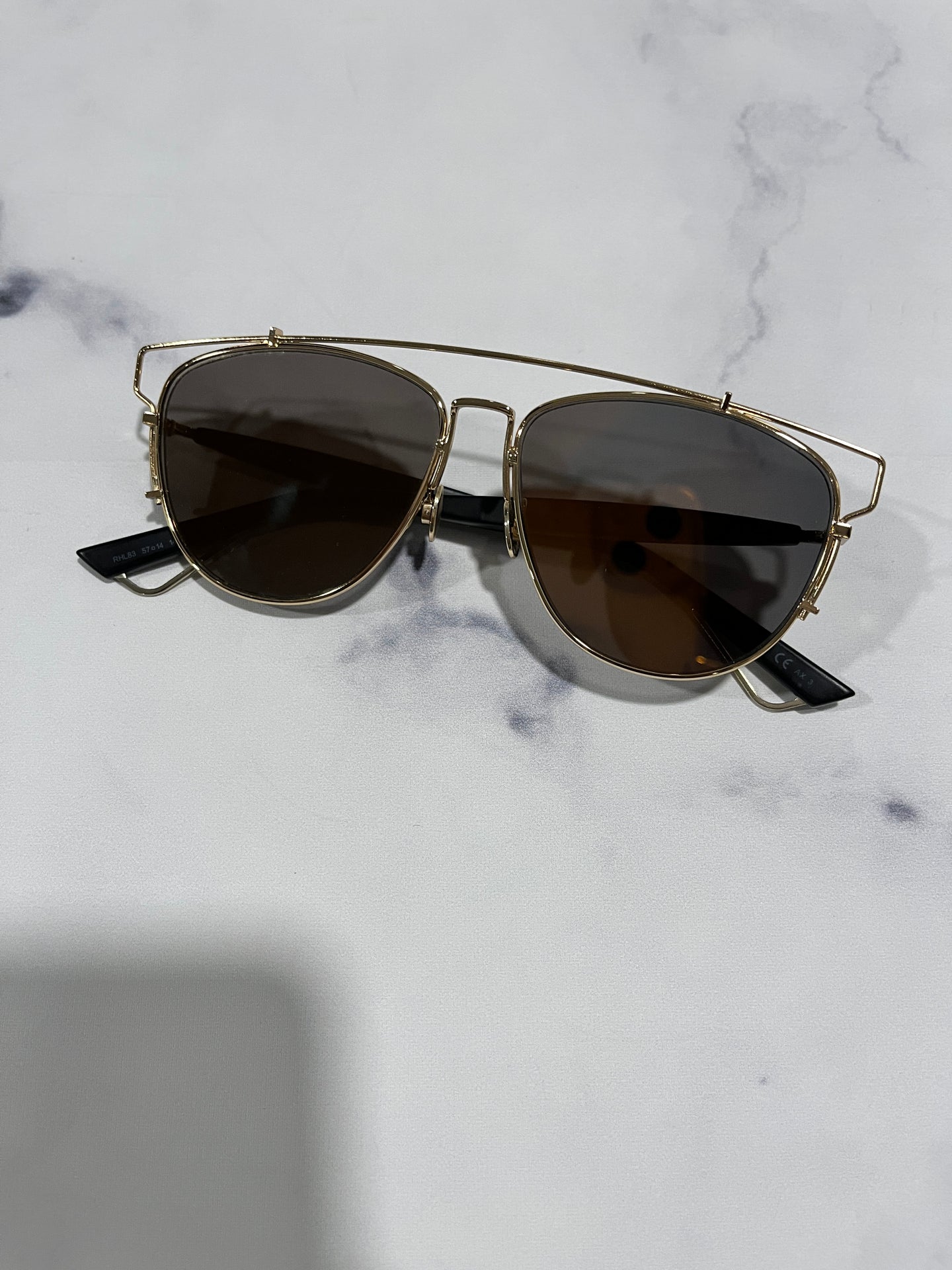 Dior Gold Metal Aviator Sunglasses