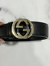 Load image into Gallery viewer, Gucci Black GG Leather Belt