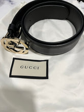 Load image into Gallery viewer, Gucci Black GG Leather Belt