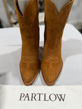 Load image into Gallery viewer, Partlow Caramel Suede Western Booties