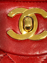 Load image into Gallery viewer, Chanel Classic Red Lambskin Double Flap Small Handbag
