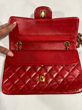 Load image into Gallery viewer, Chanel Classic Red Lambskin Double Flap Small Handbag