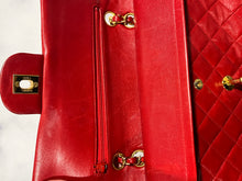 Load image into Gallery viewer, Chanel Classic Red Lambskin Double Flap Small Handbag
