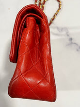 Load image into Gallery viewer, Chanel Classic Red Lambskin Double Flap Small Handbag