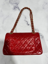 Load image into Gallery viewer, Chanel Classic Red Lambskin Double Flap Small Handbag