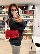 Load image into Gallery viewer, Chanel Classic Red Lambskin Double Flap Small Handbag