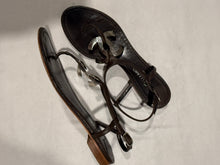 Load image into Gallery viewer, Chanel Chocolate Brown Silvertone CC Sandals