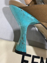 Load image into Gallery viewer, Fendi Colibri Turquoise Blue Mesh Heels