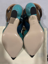 Load image into Gallery viewer, Fendi Colibri Turquoise Blue Mesh Heels