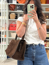 Load image into Gallery viewer, Christian Louboutin Chocolate Brown Suede Shoulder Flap Bag