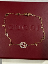 Load image into Gallery viewer, Gucci 18kt Rosegold Diamond Interlocking GG Bracelet