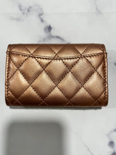 Load image into Gallery viewer, Chanel Rosegold Lambskin Flap Card Case
