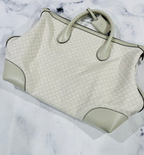 Load image into Gallery viewer, Gucci Ivory Diamonte Canvas and Leather Weekender Travel Bag