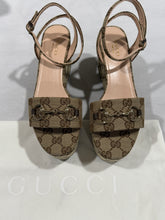 Load image into Gallery viewer, Gucci GG Monogram Lady Horsebit Platform Sandals