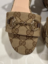 Load image into Gallery viewer, Gucci GG Monogram Lady Horsebit Platform Sandals