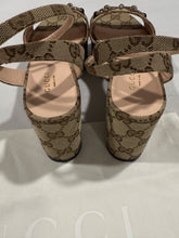 Load image into Gallery viewer, Gucci GG Monogram Lady Horsebit Platform Sandals