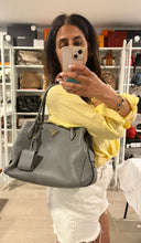 Load image into Gallery viewer, Prada Duel Strap Gray Pebbled Leather Tote Crossbody