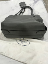 Load image into Gallery viewer, Prada Duel Strap Gray Pebbled Leather Tote Crossbody