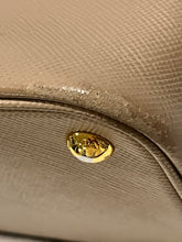Load image into Gallery viewer, Prada Duel Strap Beige/Gray Saffiano Cuir Double Handle Tote