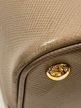 Load image into Gallery viewer, Prada Duel Strap Beige/Gray Saffiano Cuir Double Handle Tote