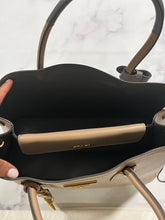 Load image into Gallery viewer, Prada Duel Strap Beige/Gray Saffiano Cuir Double Handle Tote