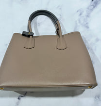 Load image into Gallery viewer, Prada Duel Strap Beige/Gray Saffiano Cuir Double Handle Tote